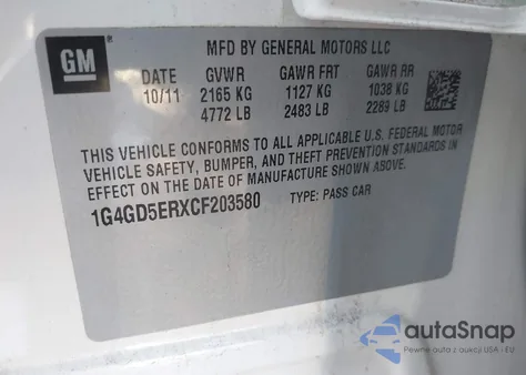 2012 Buick Lacrosse Premium 1 Group from USA, damaged, VIN 1G4GD5ERXCF203580
